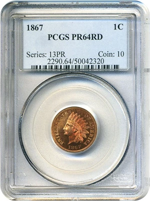 image for: 1867 1c PCGS Proof 64 RD