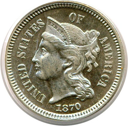image for: 1870 3cN  PCGS Proof 65