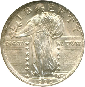 image for: 1920 25c NGC/CAC MS65
