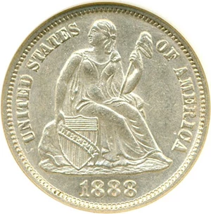 image for: 1888-S 10c NGC MS63