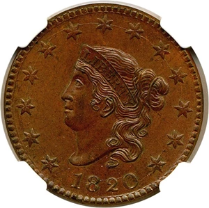 image for: 1820 1c Large Date NGC MS65 BN