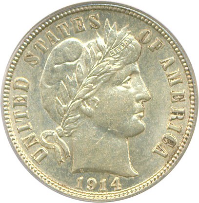 image for: 1914-S 10c  PCGS MS63