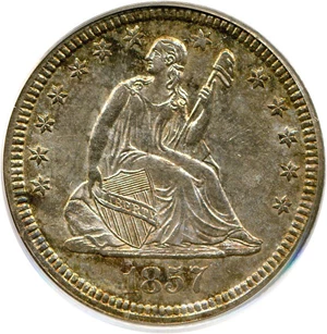image for: 1857 25c PCGS MS63