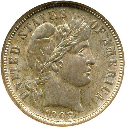 image for: 1908-O 10c  NGC MS64