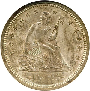 image for: 1874-S 25c Arrows NGC MS65