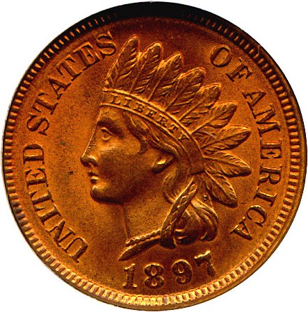 image for: 1897 1c  NGC MS65 RD