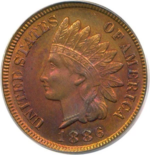 image for: 1886 1c Type 2 PCGS MS64 RD