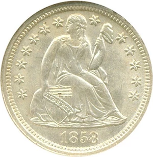 image for: 1858 10c NGC MS64