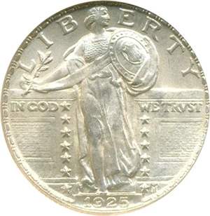 image for: 1925 25c NGC/CAC MS65 FH
