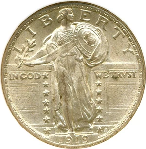 image for: 1919 25c NGC MS64