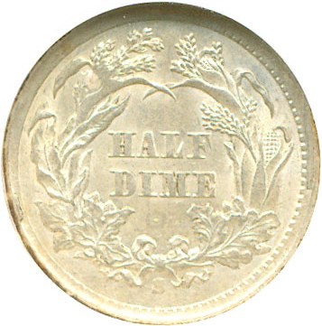 image for: 1866-S H10c  NGC MS61