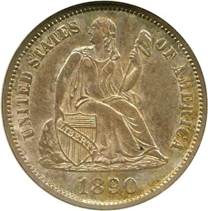 image for: 1890-S 10c NGC MS61