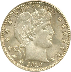 image for: 1910 25c PCGS MS64
