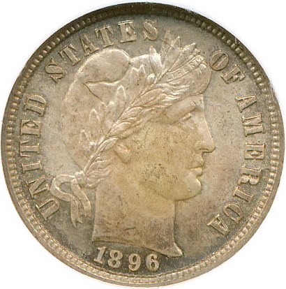 image for: 1896 10c  NGC MS65