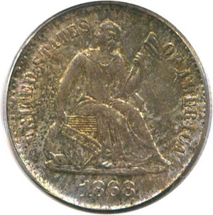 image for: 1868-S H10c PCGS MS64