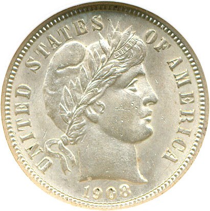 image for: 1908 10c  NGC MS64