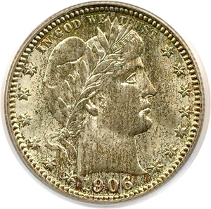 image for: 1906 25c PCGS/CAC MS64