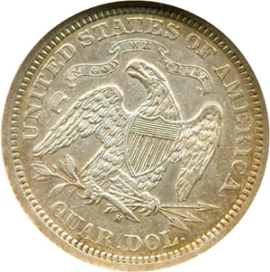image for: 1873-S 25c Arrows NGC AU53
