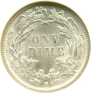 image for: 1888-S 10c NGC MS63
