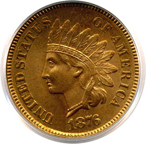 image for: 1876 1c  PCGS MS65 RD