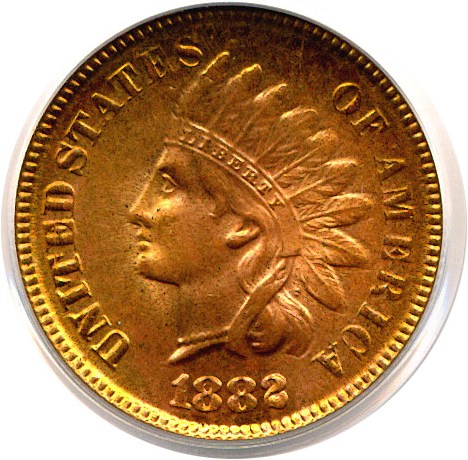 image for: 1882 1c  PCGS MS65 RD