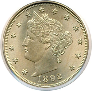 image for: 1892 5c PCGS MS65