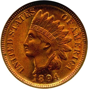 image for: 1894 1c NGC MS65 RD