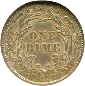 image for: 1890-S 10c NGC MS61