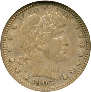 image for: 1905-S 25c NGC AU55