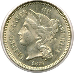 image for: 1873 3cN Closed 3 PCGS MS65