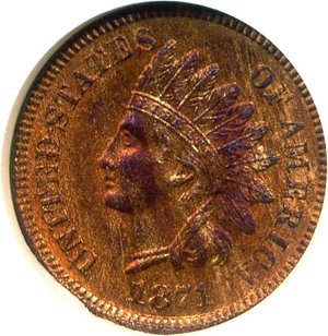 image for: 1871 1c NGC MS65 RB