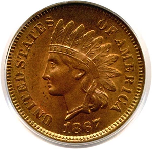 image for: 1867 1c PCGS MS64 RD