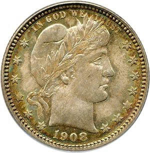 image for: 1908-O 25c PCGS MS64 * Color *
