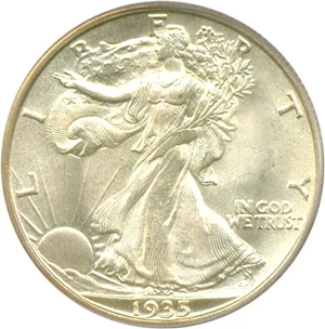 image for: 1935-S 50c PCGS MS65