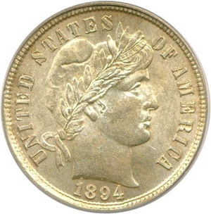image for: 1894 10c PCGS MS63