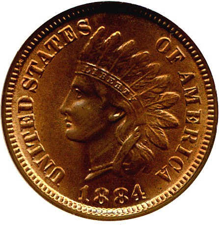 image for: 1884 1c  NGC MS65 RD