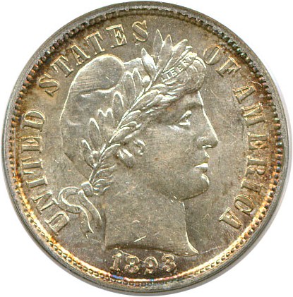 image for: 1893-S 10c  PCGS MS62