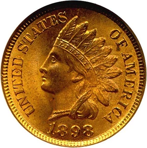 image for: 1898 1c NGC MS65 RD