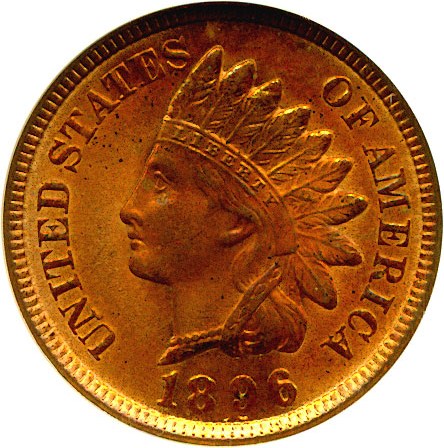 image for: 1896 1c  NGC MS65 RD