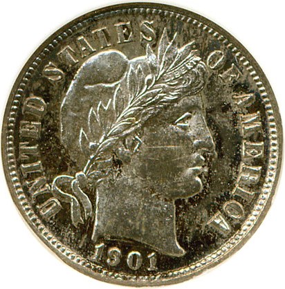 image for: 1901-S 10c  NGC MS64