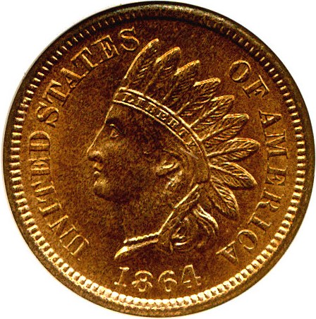 image for: 1864 1c Bronze NGC MS65 RD