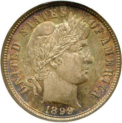 image for: 1899 10c  NGC MS65