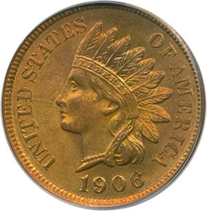 image for: 1906 1c PCGS MS65 RD OGH