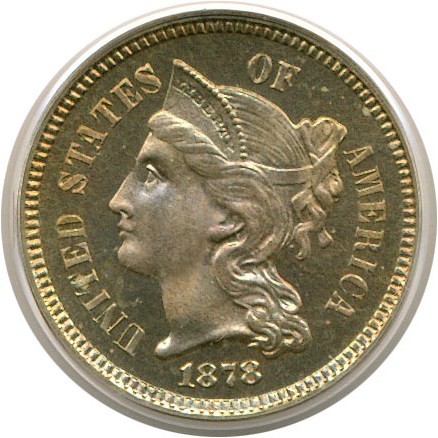 image for: 1878 3cN  PCGS Proof 65 Cameo