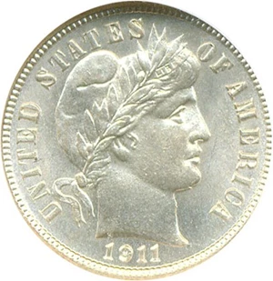 image for: 1911-S 10c NGC MS66