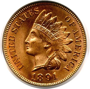 image for: 1891 1c PCGS MS65 RD