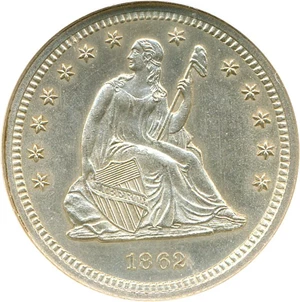image for: 1862 25c NGC MS64