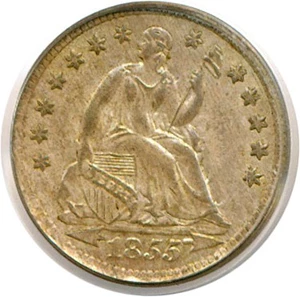 image for: 1855 H10c Arrows PCGS MS64