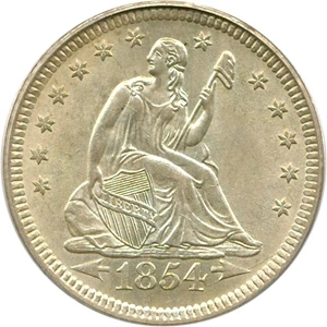 image for: 1854 25c Arrows PCGS MS64