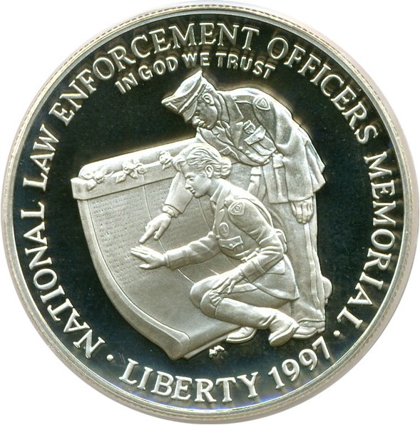 image for: 1997-P $1 Law Enforcement/Officers Mem. PCGS Proof 69 DCameo